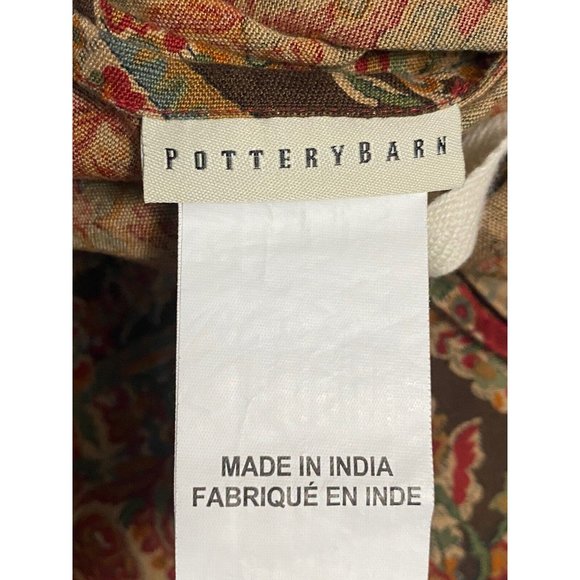 Pottery Barn Red Carrie Paisley Full/Queen Duvet Cover Cotton Linen Brown Floral - Picture 6 of 7